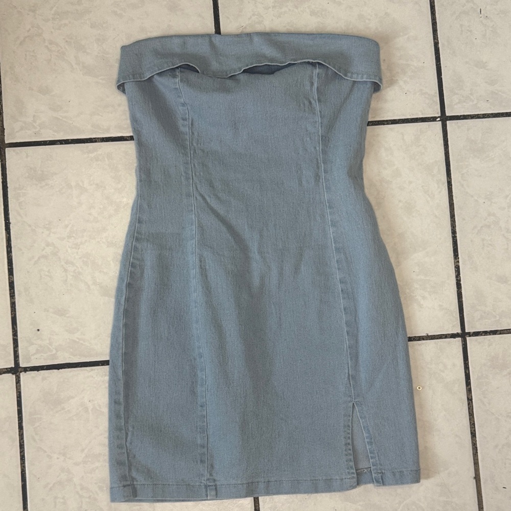 Strapless Denim Dress